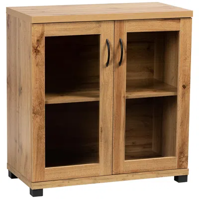 Baxton Studio Zentra 31 1/2"w Oak Brown 2-door Shoe Cabinet