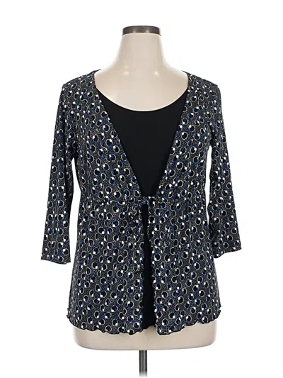 Pre-owned Bay Studio 3/4 Sleeve Blouse In Black