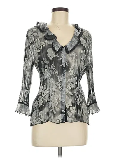 Pre-owned Bay Studio 3/4 Sleeve Blouse In Gray
