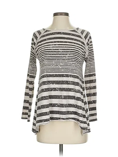 Pre-owned Bay Studio 3/4 Sleeve T-shirt In Silver