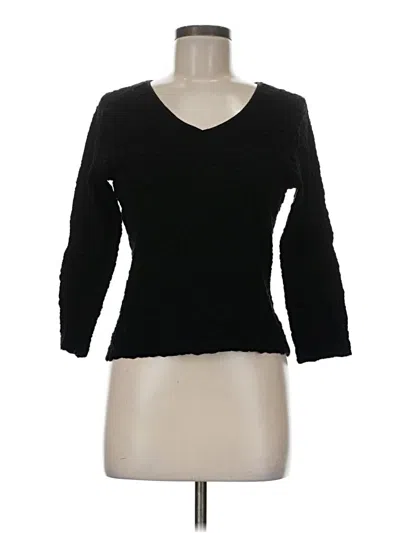 Pre-owned Bay Studio 3/4 Sleeve Top Black Sweetheart Neckline Tops