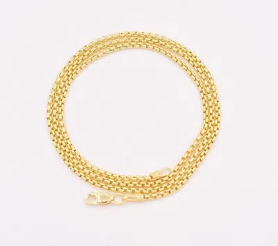 Pre-owned Bayam 1.7mm Round Box Chain Necklace Real 14k Yellow Gold Lobster Lock All Sizes In 20"