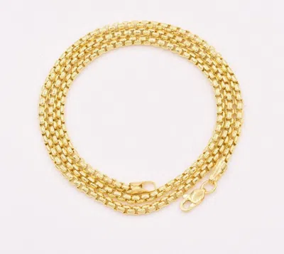 Pre-owned Bayam 2.5mm Round Box Chain Necklace Real 14k Yellow Gold Lobster Lock All Sizes In 20"