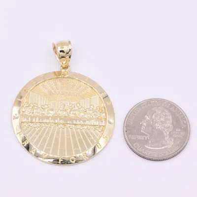 Pre-owned Bayam Apostles Last Supper Charm Pendant Diamond Cut Real 10k Yellow Gold All Sizes
