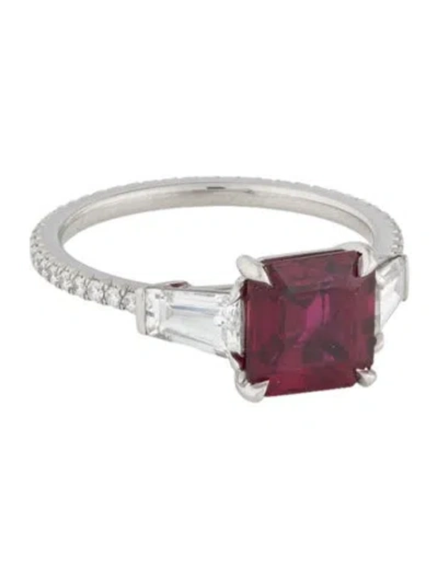 Pre-owned Bayco Jewels Platinum 2.13ct Ruby & Diamond Cocktail Ring In Multi
