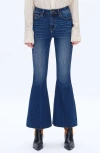 Bayeas Ara High Waist Raw Hem Ankle Flare Jeans