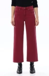 Bayeas Bella Crop Straight Leg Jeans In Burgundy