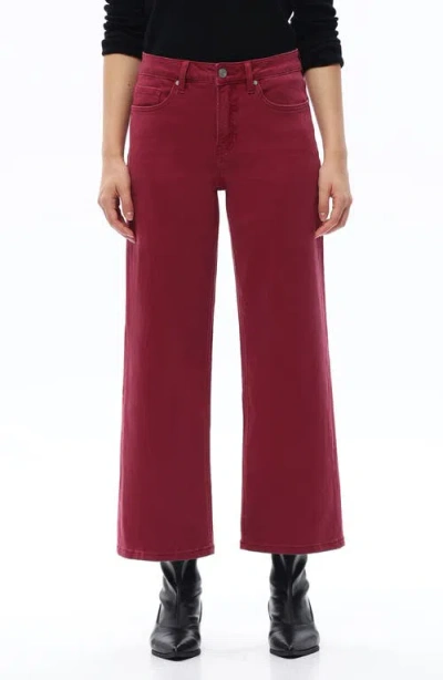 Bayeas Bella Crop Straight Leg Jeans In Burgundy