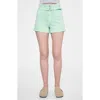 Bayeas Belted High Waist Denim Shorts In White