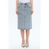 Bayeas Beth Denim Midi Skirt In Blue