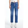 Bayeas Button Fly High Waist Crop Straight Leg Jeans