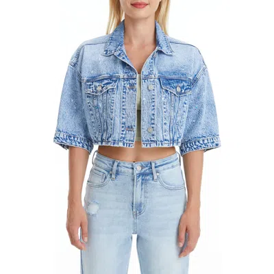 Bayeas Candy Painted Cropped Denim Jacket In Blue