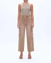 Bayeas Cargo Super High Rise Wide Leg Jean In Khaki In Gray