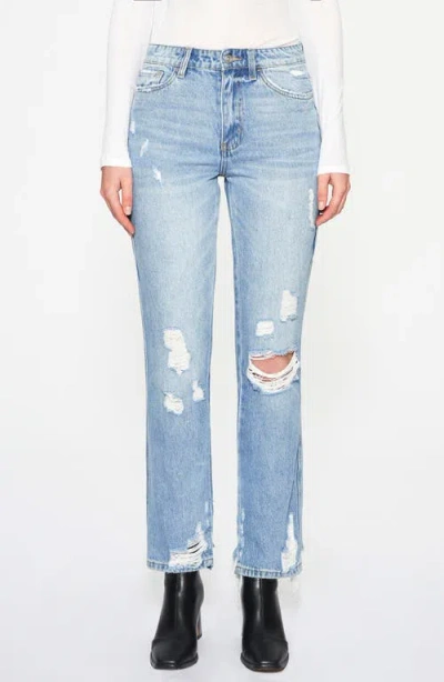 Bayeas Christine High Waist Distressed Straight Leg Jeans