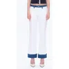 Bayeas Contrast Mid Rise Relaxed Straight Leg Jeans In White