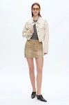 Bayeas Cutoff Denim Miniskirt In Brown
