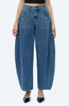 Bayeas Darted Super High Waist Barrel Jeans In Blue