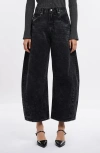 Bayeas Darted Super High Waist Barrel Jeans In Black