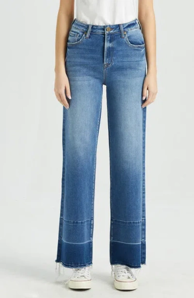 Bayeas Deanie High Waist Raw Hem Wide Leg Jeans