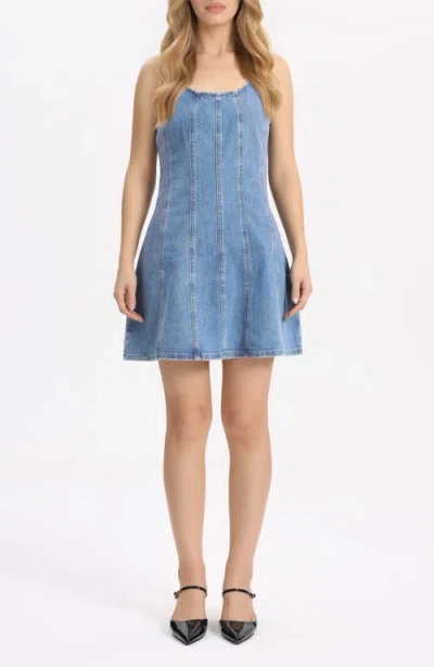 Bayeas Denim Pinafore Dress In Blue