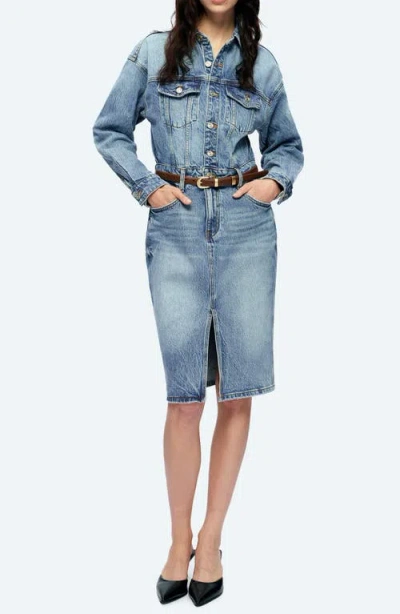 Bayeas Doris Long Sleeve Denim Shirtdress In Island