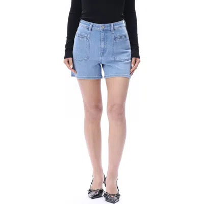 Bayeas Elowen Welt Pocket High Waist Denim Shorts In Blue