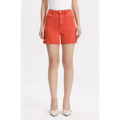 Bayeas Elowen Welt Pocket High Waist Denim Shorts In Orange