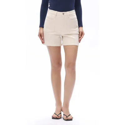 Bayeas Elowen Welt Pocket High Waist Denim Shorts In White