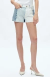 Bayeas Elsa Patchwork Cut Off Denim Shorts In Light Blue