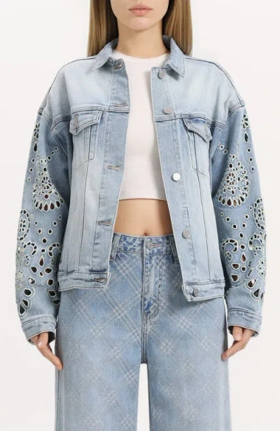 Bayeas Embroidered Denim Jacket In Green