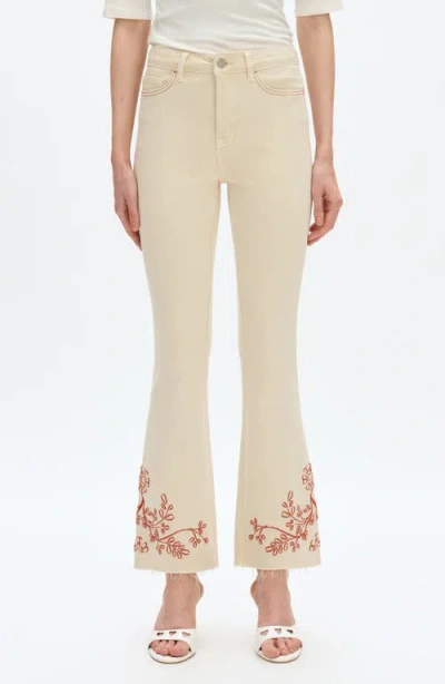 Bayeas Embroidered High Waist Bootcut Jeans In Multi