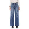 Bayeas Embroidered High Waist Wide Leg Jeans In Blue