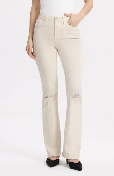 Bayeas Emily High Waist Distressed Flare Jeans In White