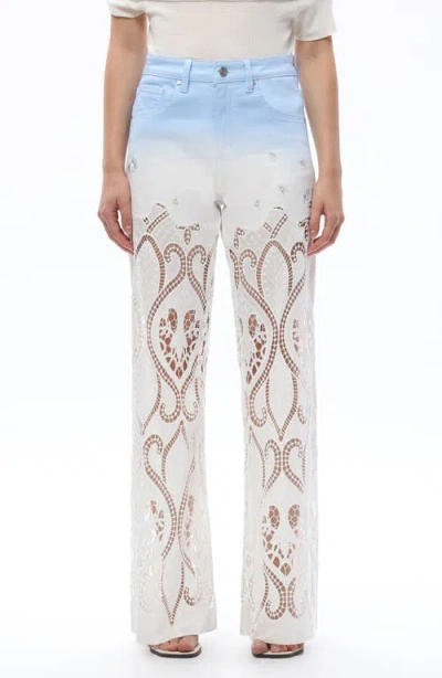 Bayeas Eyelet High Waist Wide Leg Jeans In White