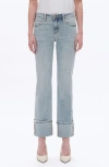 Bayeas Flora Deep Cuff Straight Jeans In Blue