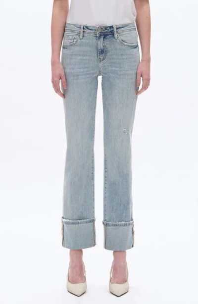 Bayeas Flora Deep Cuff Straight Jeans In Blue