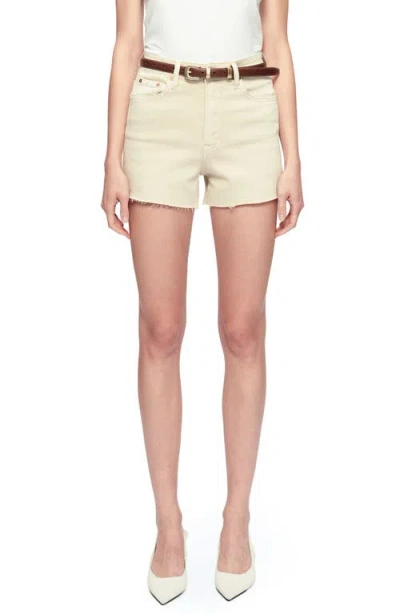 Bayeas Flora High Waist Cutoff Denim Shorts In Neutral