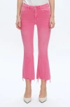 Bayeas Fray Hem Crop Flare Jeans In Pink