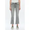Bayeas Frayed Step Hem Mid Rise Ankle Bootcut Jeans In Gray