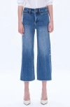 Bayeas Frayed Welt Pocket High Waist Crop Wide Leg Jeans