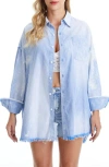 Bayeas Fringe Cotton Shirt In Animal Print