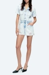 Bayeas Grace Distressed Denim Romper In Blue