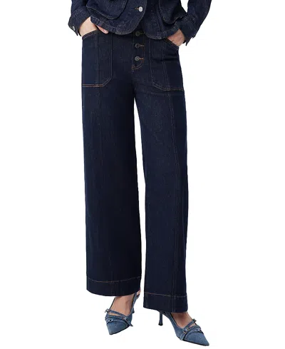 Bayeas High Rise Straight Leg Denim Jeans With Wide Cuffed Hems In Pop In Blue