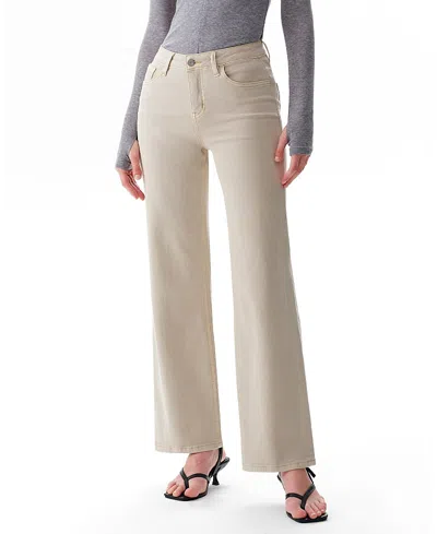 Bayeas High Rise Wide Leg Denim Jeans Stretch Comfortable In Voida Wash In White