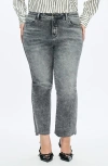 Bayeas High Waist Ankle Slim Straight Leg Jeans In Gray