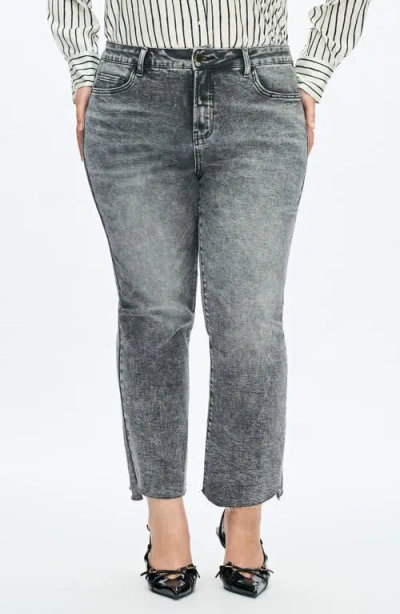 Bayeas High Waist Ankle Slim Straight Leg Jeans In Gray