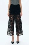 Bayeas High Waist Crystal Embellished Lace Leg Jeans