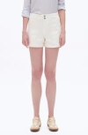 Bayeas High Waist Cuffed Denim Shorts In White