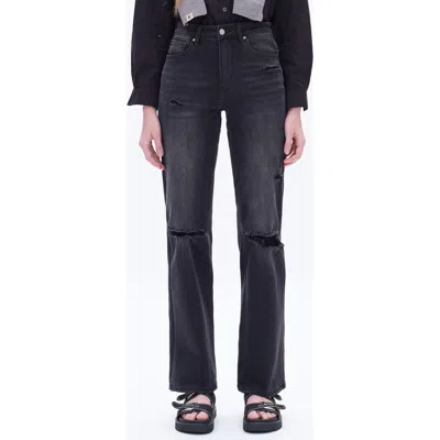 Bayeas High Waist Distressed Flare Jeans