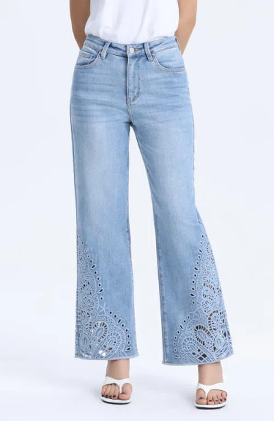 Bayeas High Waist Flare Jeans In Blue